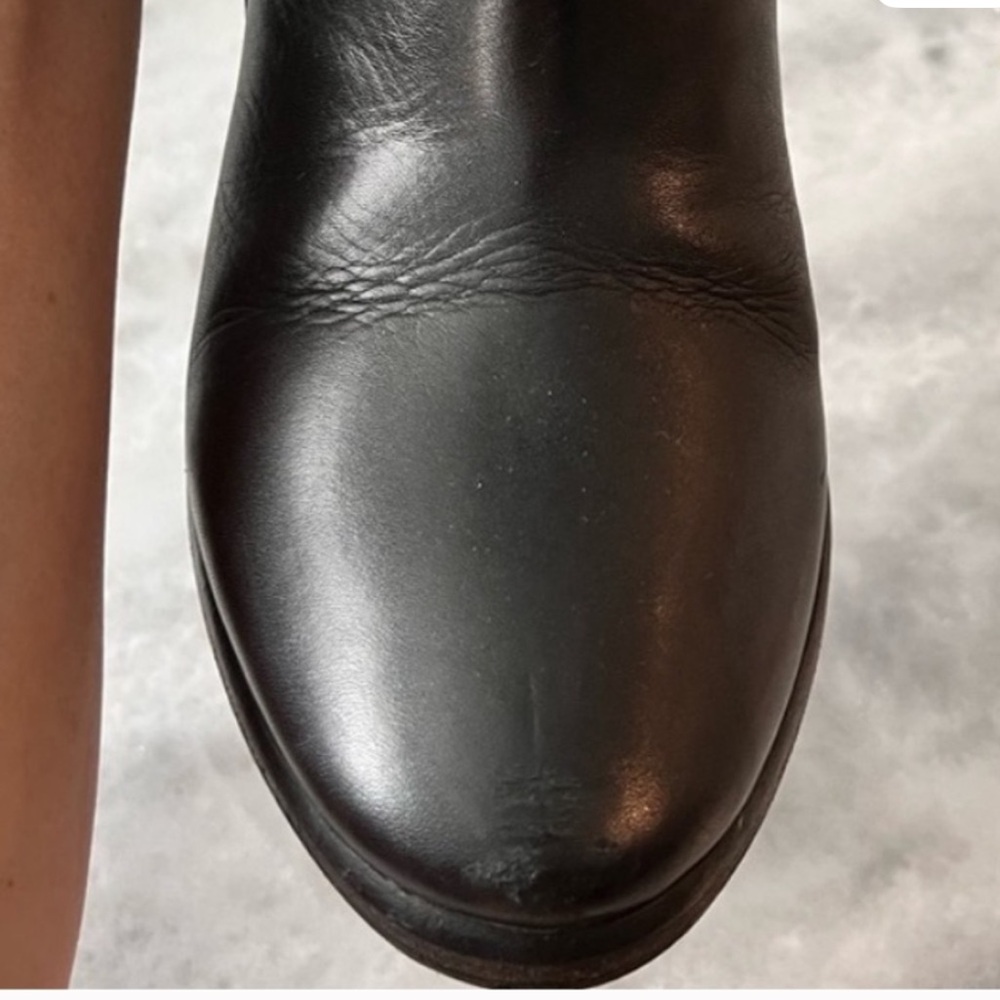 All Saints Sleek Black Leather Ankle Boots 8 - Picture 4 of 7